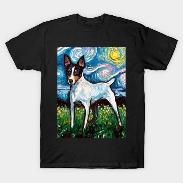 Toy Fox Terrier Night T-Shirt by sagittariusgallery